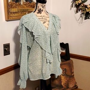 CBR Women's spring sheer ruffle top